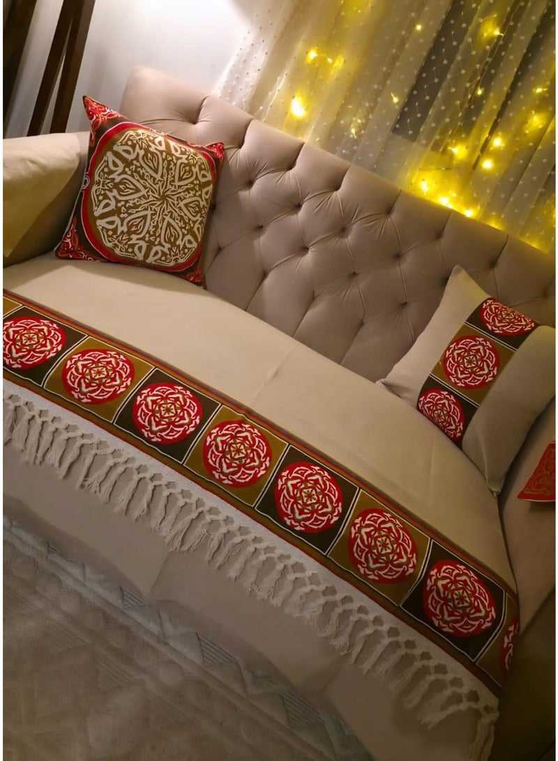 i diD Luxury Ramadan  with Khayamya Living Room Set - 14-Piece Traditional Sofa Cover & Decor Kit - Image 1